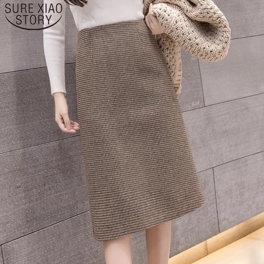 High Waist Elegant Pencil Midi Skirt Casual